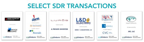 Image of Tombstones in select SDR transactions in HVAC, Plumbing, Mechanical and Electrical businesses
