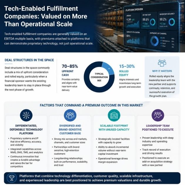 Graphic of the what is happening in the tech enabled fulfillment industry